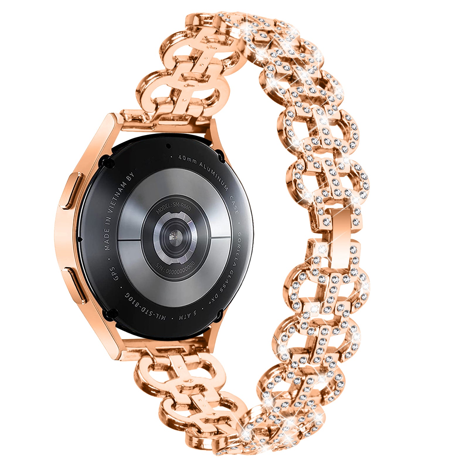 For Samsung Galaxy Watch Active Active2 44 40mm Metal Watch Band 20mm Light Luxury Rhinestone Watch Strap For Samsung Galaxy Watch Active Active2 44 40mm Metal Watch Band 20mm Light Luxury Rhinestone Watch Strap